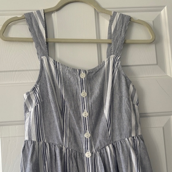 a.n.a Blue and White Striped Button-Front Sundress - Picture 2 of 7